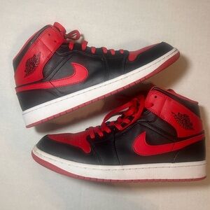 Nike Air Jordan 1 Mid Red and Black